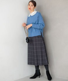 組曲 【WEB限定】ウールライクストレッチ フレアパンツ