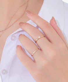 Phoebe 【金属アレルギー対応】2setグレイングリッターリング シャンパンゴールド