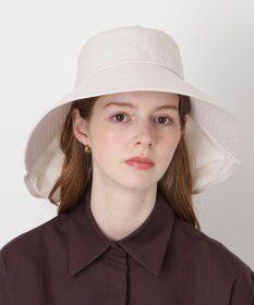 MOONBAT 【遮光100％/遮熱/UVカット】PAUL&JOE ACCESSOIRES(ポール&ジョー）後ろ垂れ 広つばハット 帽子 サイズ調整可能 手洗い可能