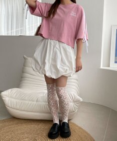 WEGO 2ラインリボングラフィックショートT