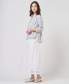 J.PRESS LADIES リネンMIX ストライプ スッキパー ブラウス