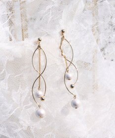 Tiaclasse 【安田美沙子さん着用】ウェーブパールピアス