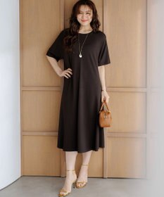 23区 L 【先行予約/Lサイズ限定】レーヨンポリエステルストレッチ ニット フレア ワンピース