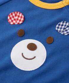 MIKI HOUSE HOT BISCUITS 【70-110cm】 顔ドン ラグラン半袖Tシャツ