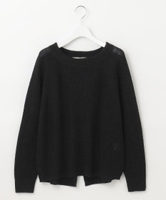 自由区 【XSサイズ～/洗える】リネンミドルゲージボートネック ニット