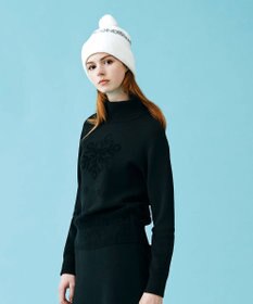 23区GOLF 人気ニットアイテムが今季も登場【WOMEN】【洗える】スノーモチーフ モックネックニット