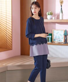 Tiaclasse 【洗える】センタープレス テーパードパンツ