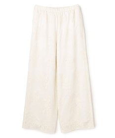 UNFILO 【ウエストゴム】ボタニカル エンブロイダリー パンツ