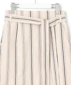 23区 S 【洗える】コットンリネンストライプ Iライン スカート