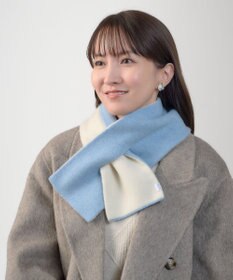 MOONBAT MACKINTOSH PHILOSOPHY(マッキントッシュ フィロソフィー）【ギフトBOX付】ウール100％ リバーシブル ニット マフラー ユニセックス 日本製