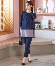 Tiaclasse 【洗える】センタープレス テーパードパンツ