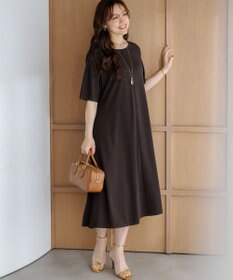 23区 L 【先行予約/Lサイズ限定】レーヨンポリエステルストレッチ ニット フレア ワンピース