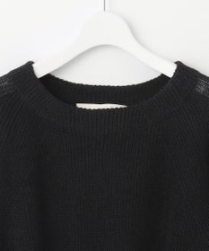 自由区 【XSサイズ～/洗える】リネンミドルゲージボートネック ニット