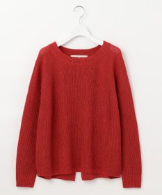 自由区 【XSサイズ～/洗える】リネンミドルゲージボートネック ニット