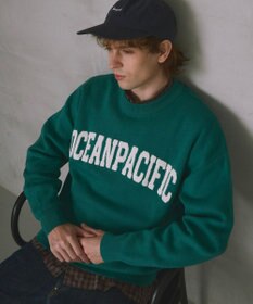 OP／FILA 【ocean pacific】サガラ刺しゅうロゴクルーニット/メンズ