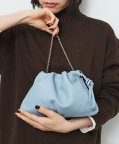 russet レザー巾着ミニショルダーバッグ(CE-1637)