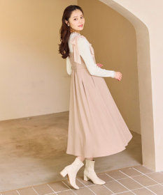 Feroux シアーリボンショルダー ジャンパースカート