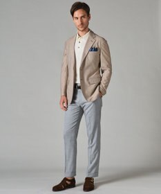 GOTAIRIKU ロングセラー【洗える/折り目加工/シワになりにくい/ウエストアジャスター】ウォッシャブル サマーウール100％パンツ_限定色(ノータック)23/24年モデル