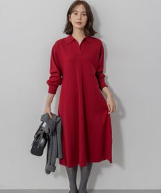 組曲 【加藤ローサさん着用】スキッパーニット ワンピース