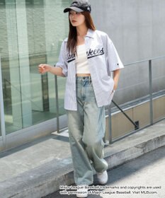 WEGO 【ユニセックス着用ITEM】別注MLBストライプグラフィックシャツ（SS）