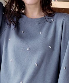 Tiaclasse 【洗える】パール付きニットチュニック