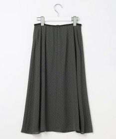 J.PRESS LADIES S 【洗える】ドットフロッキープリント フレア スカート