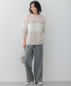 23区 シルクネップヘリンボーン ワイドパンツ