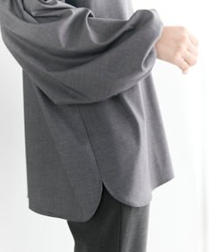 #Newans 【洗濯機可/しわになりにくい】シャーリングネック ボリュームスリーブブラウス