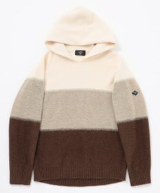 JOSEPH ABBOUD MOUNTAIN 【イタリア糸使用/軽量】パネルボーダー ニットパーカー