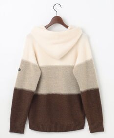 JOSEPH ABBOUD MOUNTAIN 【イタリア糸使用/軽量】パネルボーダー ニットパーカー