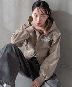 WEGO ヴィンテージウォッシュショートフードブルゾン