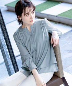 Tiaclasse 【新色追加・洗える】重ねヘムタックブラウス