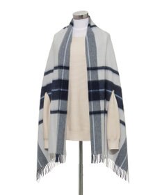 MOONBAT MACKINTOSH PHILOSOPHY(マッキントッシュ フィロソフィー）ウール100% 2WAYチェックポンチョストール