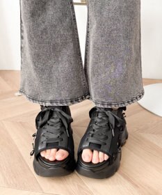WEGO 厚底レースアップリボンスポサン
