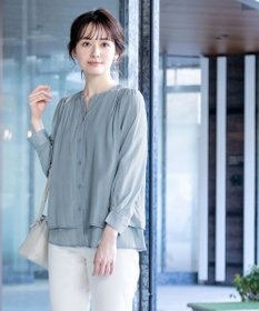 Tiaclasse 【新色追加・洗える】重ねヘムタックブラウス