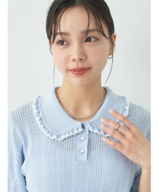 earth music&ecology フリルニットポロ