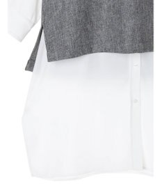 Green Parks ＳＥＴ２点Ｖネックベスト＋７分袖ミディシャツワンピース