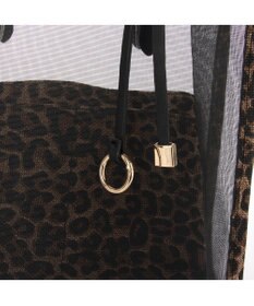 UNBILLION cachecache ポーチ付き柄パイピングメッシュトートバッグ