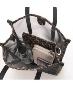 UNBILLION cachecache ポーチ付き柄パイピングメッシュトートバッグ