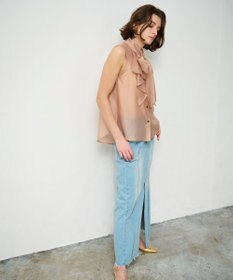 GRACE CONTINENTAL シアーボウタイノースリーブ