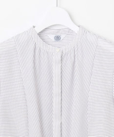 J.PRESS LADIES S 【洗える】ドビー強撚ストライプ 前開き ブラウス