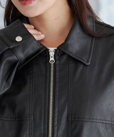 WEGO ヴィンテージライクFレザーブルゾン