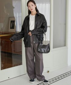 WEGO ヴィンテージライクFレザーブルゾン