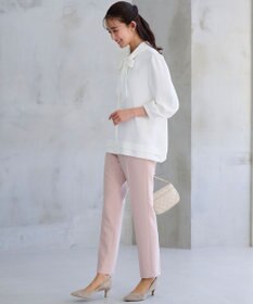 組曲 L 【KUMIKYOKU NAVY】ジョーゼットシフォン2WAY ボウタイブラウス