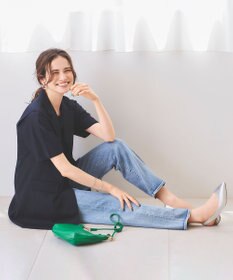 自由区 【接触冷感・速乾・UVカット・撥水・防シワ】リネンライクツイル ミドル丈ジレ