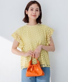 組曲 【洗える】フラワーレース ブラウス