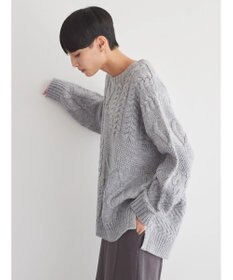 AMERICAN HOLIC パッチワークケーブルニットプルオーバー