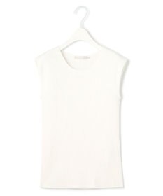 ICB 【UVカット・洗える】 オーガニックコットンリブ ノースリーブニット オフホワイト系