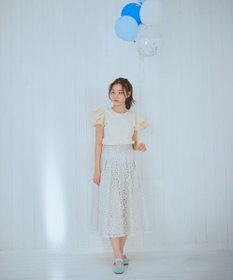 Feroux フラワー刺繍 フレアスカート