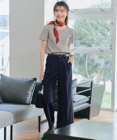 Tiaclasse 【UVカット・吸水速乾】 “きれい見え” パネルラインカットソートップス